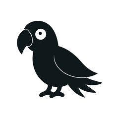 parrot bird silhouette on white background