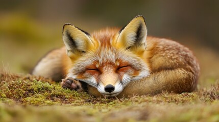 Fototapeta premium Sleeping Fox in the Wild