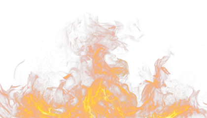 Fire flames isolated on transparent background PNG.
