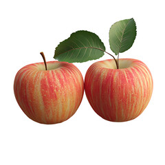 red apple isolated on a transparent background, 2 apple set, Multicolor Apples,Cut out red fresh apples isolated, Sweet summer fruit, set of red apples,set of two organic red apple fruit, Ai