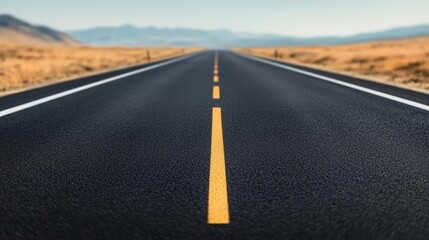 Obraz premium Long open road with an empty highway sign, representing freedom and the journey ahead