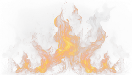 Fire flames isolated on transparent background PNG.