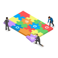 Fototapeta premium 3D Isometric Flat Illustration of Teamwork. Item 2