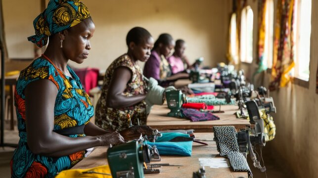 Women Sewing in a Community Workshop