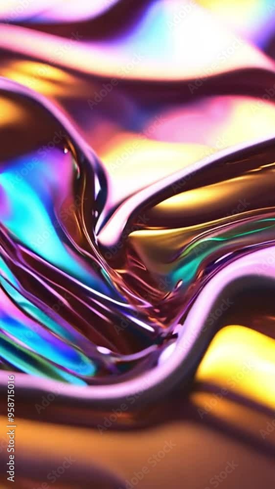 Aufkleber abstract colorful liquid texture with wavy patterns and vibrant colors.