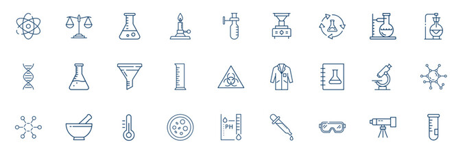 science icon set Line art 