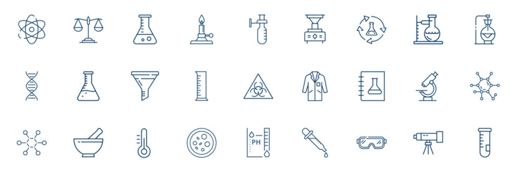 science icon set Line art 