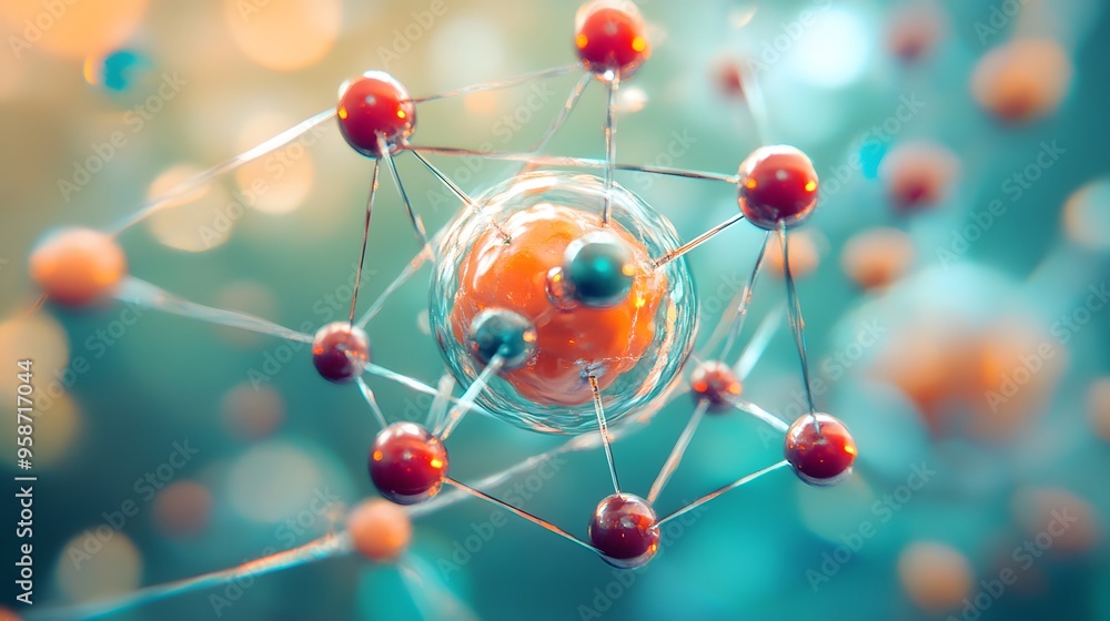 Poster 3. artistic rendering of an atom involved in a complex nutrient molecule