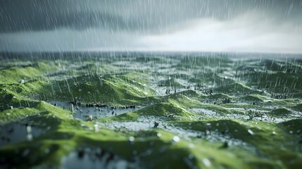 Weather Simulation Model Predicting Rainfall Patterns Across a Region