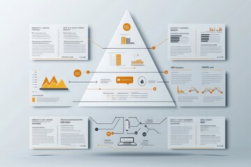 Clean and modern pyramid infographic template for presenting layered information in a visually appealing format
