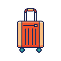 suitcase on wheels icon white background.eps