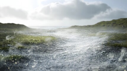Fototapeta premium Visualizing Wind Patterns in Coastal Regions through Immersive Weather Simulation