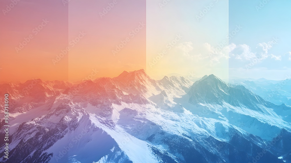 Poster weather simulation visualizing temperature variations across altitudes