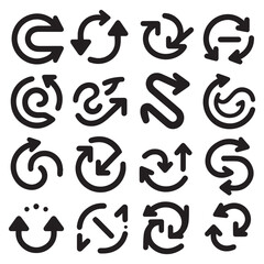 Icons Black set of different arrows isolated on white background. Vector illustration alternative route icon isolated sign symbol vector illustration - Collection of high quality black style vector ic