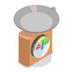 3D Isometric Flat  Set of Scales Types. Item 5