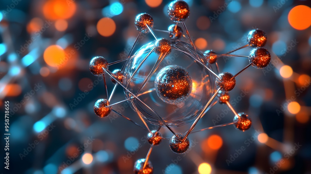 Poster 1. visualize an atom at the core of a mineral molecule with intricate crystal structures