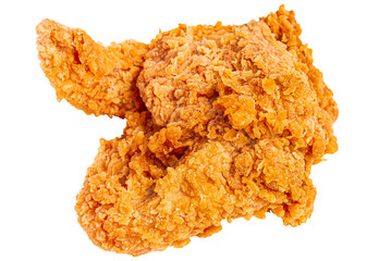 Cutout Crispy and Spicy Fried Chicken Wing.