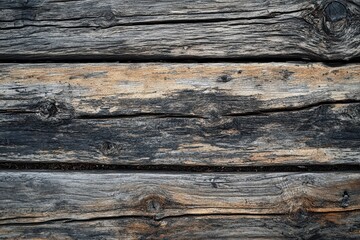 Weathered Wooden Planks with Knots and Grain