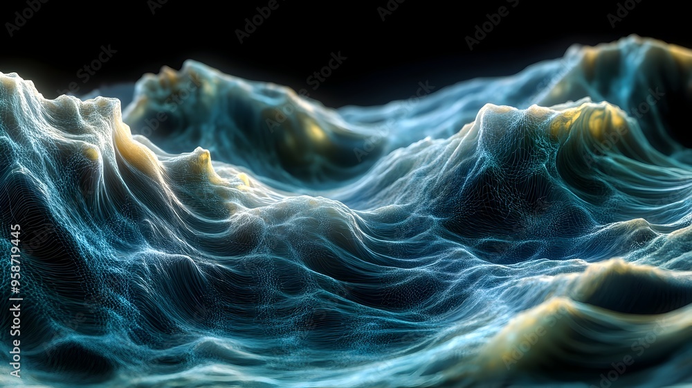 Poster simulated visualization of wave dynamics in physics experiment