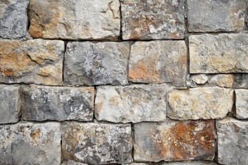 Obraz premium Close-up of a Stone Wall with Irregularly Shaped Stones