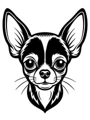 Chihuahua Dog Portrait Illustration Art Design Cute Expression
