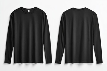 Black long sleeve tshirt mockup isolated created with Generative AI