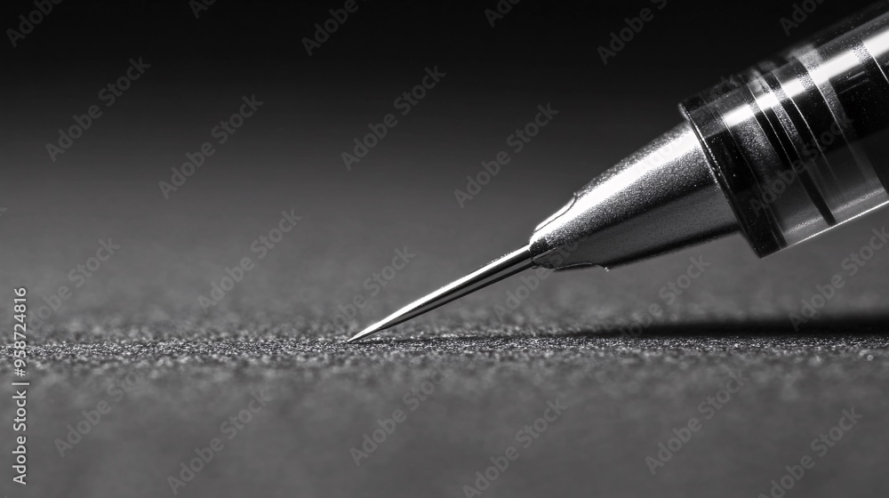 Aufkleber Shadowy outline of a surgical scalpel on a light-sensitive surface creating a stark photogram that emphasizes the precision of surgical instruments Stock Photo with copy space