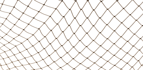 Football or tennis net. Rope mesh on a white background close-up