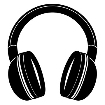 recommend clip art: headphone vector silhouette on a white background