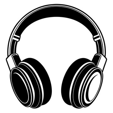 recommend clip art: headphone vector silhouette on a white background