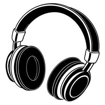 recommend clip art: headphone vector silhouette on a white background