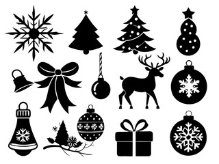 Christmas element vector silhouette