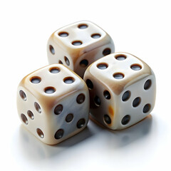 Set of 3d dice on white background