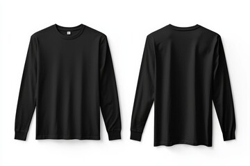 Black long sleeve tshirt mockup isolated created with Generative AI