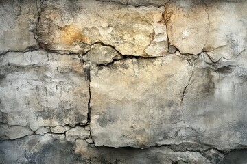 Fototapeta premium Weathered Concrete Wall with Cracks and Texture
