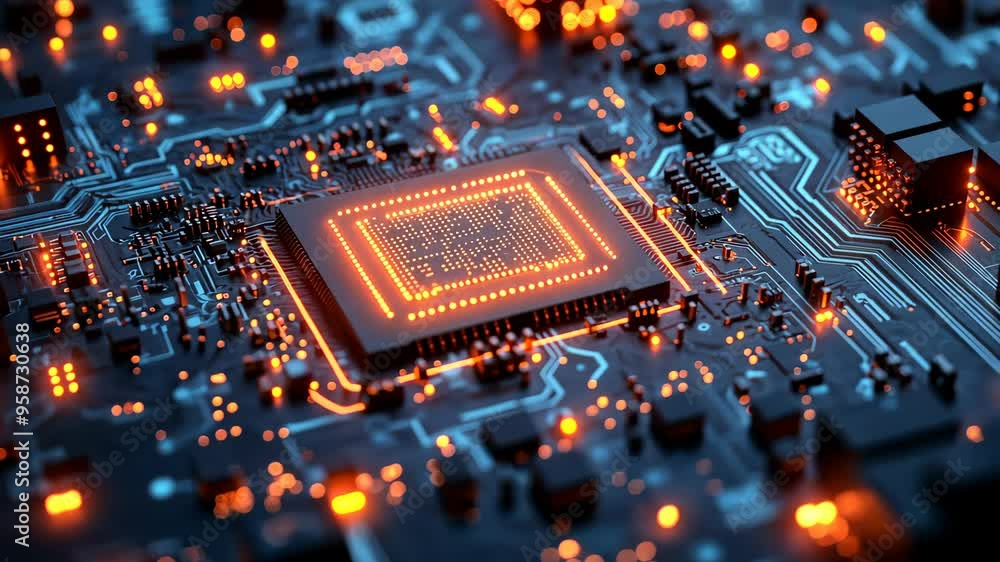 Poster modern cpu performing complex calculations
