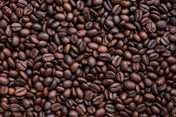 Roasted coffee beans for background