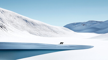 a polar bear on an ice floe in the Canadian Arctic