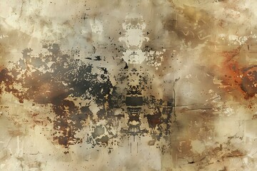 A grungy and textured abstract surface with layers of peeling paint and weathered tones of gray, beige, and brown. Ideal for backgrounds, industrial design, or artistic projects.A grungy and textured 