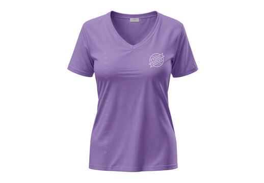 Women's T-Shirt V-Neck Mockup