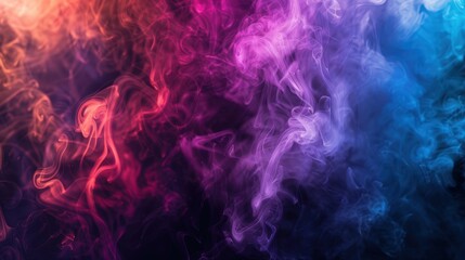 Fototapeta premium color full smoke on a black background. High quality photo, background, design, pattern, modern, bright, fog and smoke, illustration, art, abstract backgrounds, creativity
