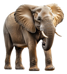 Obraz premium Elephant on a sunny plain, cut out - stock png.