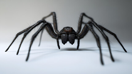 A detailed spider with outstretched legs on a blank background


