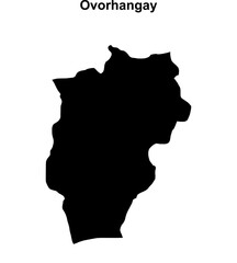 Ovorhangay province blank outline map