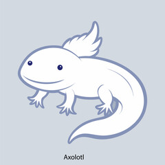 Cute Axolotl cartoon illustration 