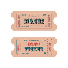 Vector set of retro colors admit one circus ticket vintage style. Retro circus greatest show tickets design admit one for entrance