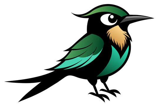 recommend clip art: Bee eater cartoon silhouette black vector art illustration