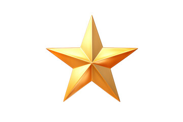 Fototapeta premium Brilliant gold star isolated on a stark white background.