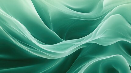 Obraz premium Green wave texture background with soft curves and lines, creating a dynamic and flowing visual effect. 5