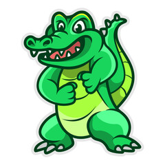 cute smile crocodile colorful cartoon mascot